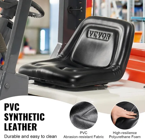 Vista 15 de VEVOR Asiento universal de carretilla elevadora, asiento de tractor plegable con respaldo de ángulo ajustable y micro interruptor, 6.3-13.4