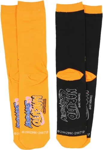 Vista 2 de Anime Naruto Shippuden Unisex 2 pares de calcetines de corte redondo Cosplay talla única, Naranja
