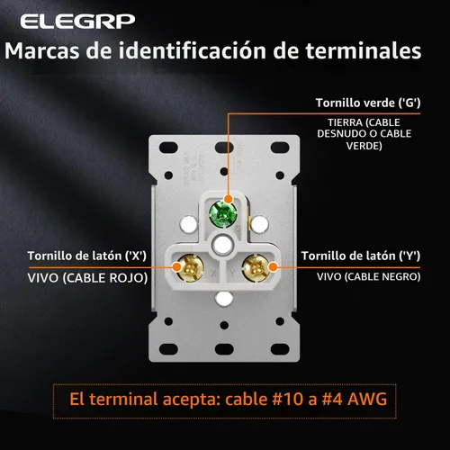 Vista 4 de ELEGRP Receptáculo de alimentación de montaje empotrado blanco de 30 amperios y 250 V, NEMA 6-30R, toma de corriente de hoja recta