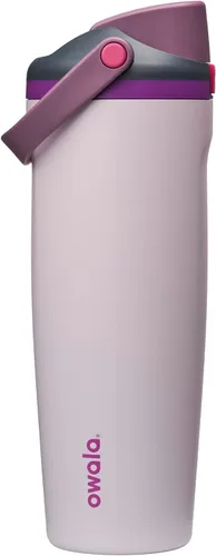 Vista 16 de Botella de agua Owala FreeSip con aislamiento de acero inoxidable con pico de dos vías, pajita incorporada y asa de cubo, fabricada para viajes