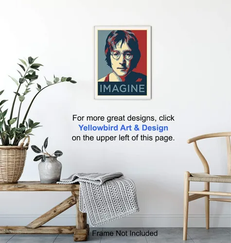 Vista 5 de John Lennon Imagine - Póster fotográfico contemporáneo de 8 x 10 pulgadas, regalo para fanáticos de la música de los Beatles, decoración original