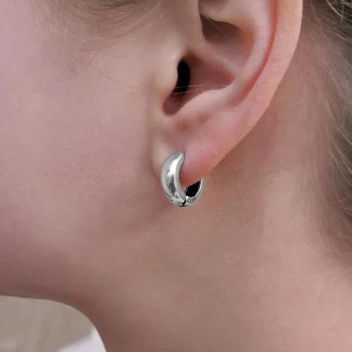 Vista 9 de Aretes de aro de plata 925 minimalistas para uso diario, aretes de aro pequeños circulares
