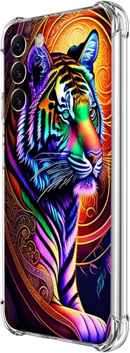 Vista 16 de Funda para Galaxy S23 FE, protección contra caídas de flores de mariposa azul, a prueba de golpes, carcasa protectora de cuerpo completo resistente
