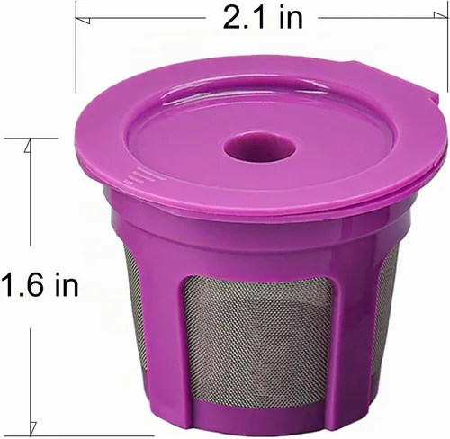 Vista 5 de Paquete de 4 filtros reutilizables K Cup, cápsulas de café universales Kcup para cafeteras Keurig1.0 y 2.0 Negro