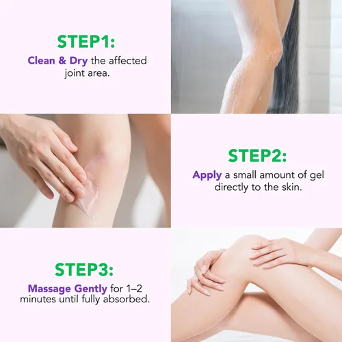 Vista 8 de Paquete de 2 masajes de gel morado para articulaciones, crema de masaje calmante para actividades articulares, músculos, rodillas, lumbar, cuello