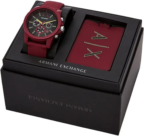 Vista 4 de Armani Exchange Mens Chronograph Watch 44mm case Size Silicone Strap
