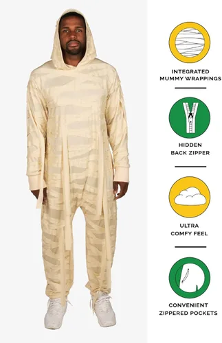 Vista 5 de Tipsy Elves Disfraz de momia para hombre divertido disfraz de monstruo de película para Halloween