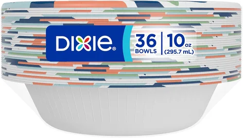 Vista 8 de Cuencos de papel para todos los días Dixie, 10 onzas, 324 unidades (9 paquetes de 36 cuencos); los diseños pueden variar