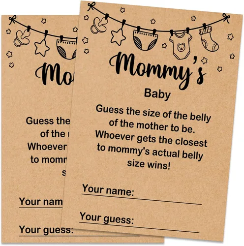 Vista 21 de Baby ABC Juego de Baby Shower, 30 unidades, kraft, juego de mesa, todas las edades, inglés, cartulina, manual, unisex, baby shower y alfabeto