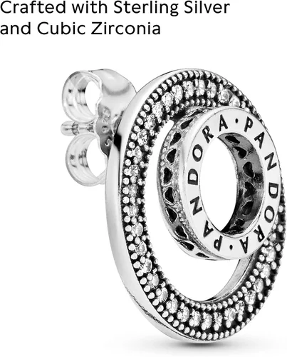 Vista 3 de Pandora Jewelry Forever Pandora - Pendientes de circonita cúbica en plata de ley