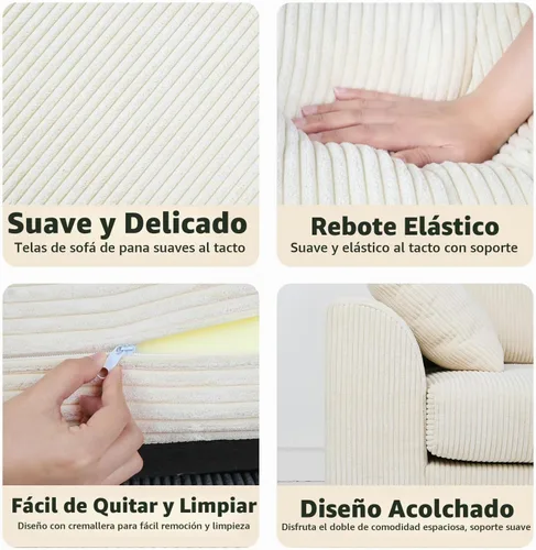 Vista 5 de Sofá modular seccional, sofá en forma de U de 6 piezas con otomana de almacenamiento