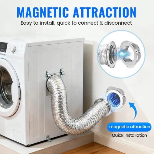 Vista 10 de DV180 Acoplamiento magnético de ventilación para secadora, kit de conector magnético de ventilación de secadora con sello hermético, incluye