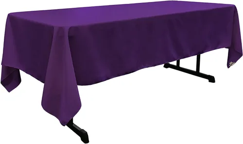 Vista 53 de LA Linen Mantel rectangular lavable de popelín de poliéster, resistente a las manchas y a las arrugas, cubierta de mesa 60x84, mantel de tela