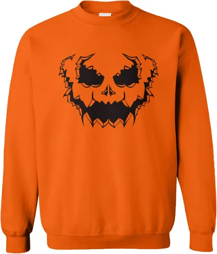 Vista 25 de Pumpkin Face - Sudadera unisex con cuello redondo para Halloween Negro - Traje de esqueleto