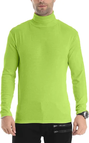 Vista 110 de Camiseta de manga larga para hombre, ajustada, ligera, con cuello de tortuga
