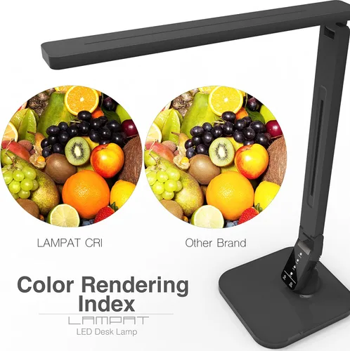 Vista 2 de Lampat Dimmable LED Desk Lamp, 4 Lighting Modes (Reading/Studying/Relaxation/Bedtime), 5-Level Dimmer, Touch-Sensitive Control Panel, 1-Hour Auto