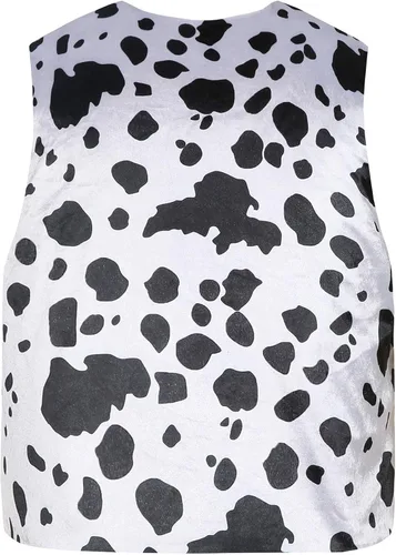 Vista 3 de Hestenve Chaleco de disfraz hippie vintage con estampado de vaca para hombre