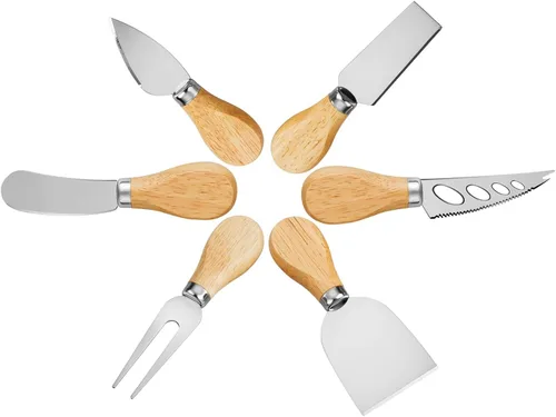 Vista 3 de Juego de cuchillos para queso - Cuchillo de queso, esparcidor de queso, tenedor de queso, cortador de queso, cortador de queso, cuchillo de opción 3