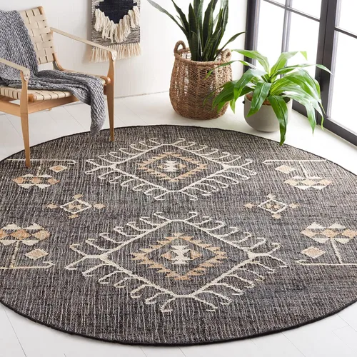 Vista 26 de SAFAVIEH Kilim Collection - Alfombra decorativa de 2 x 3 pies, color negro y marfil, yute de tejido plano hecho a mano, ideal para zonas de alto