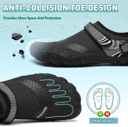 Vista 3 de SAGUARO Zapatos de agua para hombre y mujer, secado rápido, para natación, surf, playa, kayak, zapatos descalzos, puntera ancha