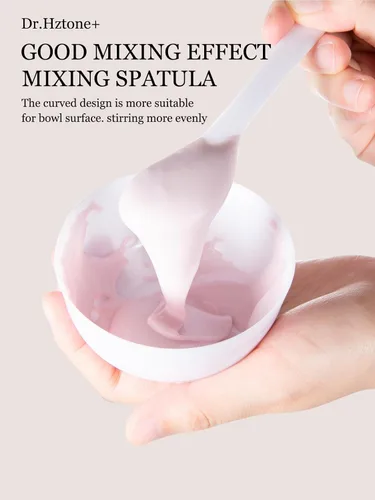 Vista 6 de Conjunto de tazón de mezcla de máscara facial, cepillo aplicador de máscara de barro facial flexible, cepillo sin pelo loción corporal y aplicador