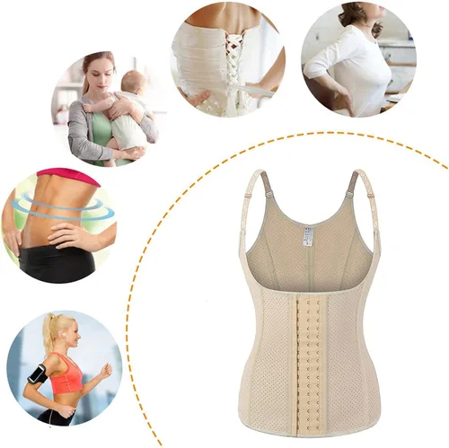 Vista 6 de LARTIGUE Entrenador de cintura de látex para mujer, debajo del busto, corsé de entrenamiento, faja moldeadora de reloj de arena