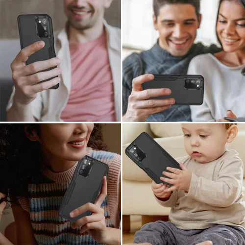 Vista 6 de Yiakeng Funda para Samsung Galaxy A03S, Galaxy A03S con protector de pantalla HD [prueba de caídas de grado militar], funda protectora de doble capa