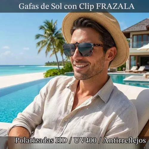 Vista 2 de Gafas de sol polarizadas con clip sobre gafas graduadas, lentes antideslumbrantes unisex UV400