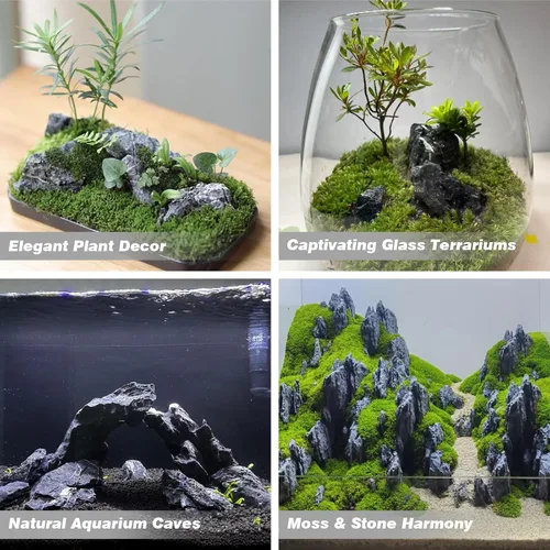 Vista 4 de Unocho Seiryu Rock Piedras de Acuario 11lb Piedra de Dragón Natural para Paisajismo de Acuarios Tanque de Peces Paisajismo de Acuario Tanque