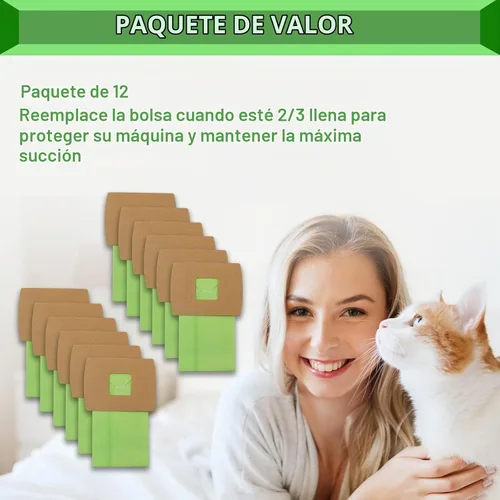 Vista 6 de Paquete de 12 bolsas de vacío compactas tipo BB PKBB12DW de repuesto para Oreck XL Buster B bolsas de vacío BB180 BB280 BB850 BB870 BB900 BB1000