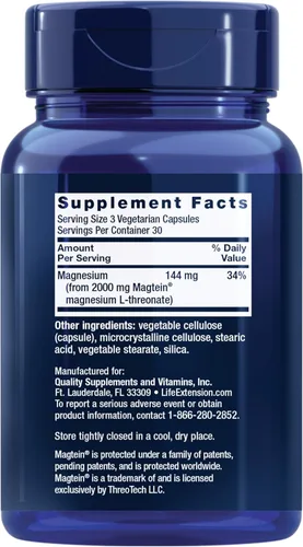 Vista 2 de Neuro-Mag Magnesio L-treonato, Salud de la Memoria, Pensamiento Rápido, Apoyo a la Salud Cognitiva, Vegetariano, 90 Cápsulas Vegetarianas
