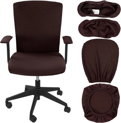 Vista 14 de Tallew Juego de 4 Fundas para Silla de Oficina, Fundas Universales Elásticas para Computadora, Fundas Estiras para Asiento de Silla, Fundas