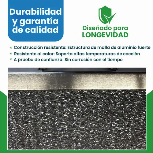 Vista 7 de Filter Everything Filtro de campana extractora de repuesto, compatible con Broan BPS1FA30 y GE WB02X10713 - Filtro de grasa de aluminio de 11‑3/4″ ×