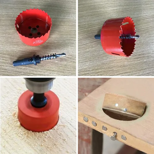 Vista 5 de Broca bimetálica para taladro, cortador de orificios HSS con eje para madera y metal