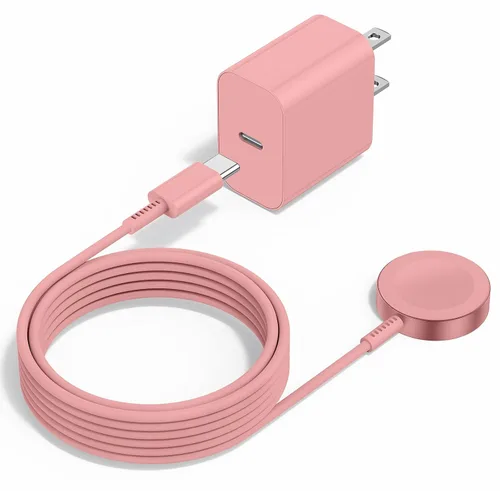 Vista 12 de Cargador de Apple Watch mejorado, cargador rápido magnético, adaptador de enchufe USB C con cable de carga rápida inalámbrico portátil de 3 pies
