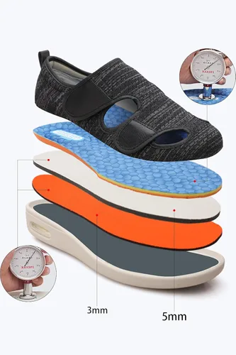 Vista 2 de ZUMEIJIA Zapatos para diabéticos para mujer zapatos casuales ajustables para caminar zapatos anchos para ancianos pies hinchados antideslizantes