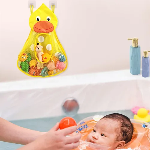 Vista 5 de Linkidea Organizador de juguetes de baño, soporte organizador de juguetes de bañera, soporte de red de almacenamiento de juguetes de baño