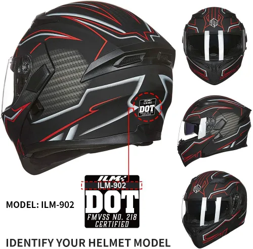 Vista 5 de ILM Casco con visera anti-vaho para modelo 902 902L 902BT