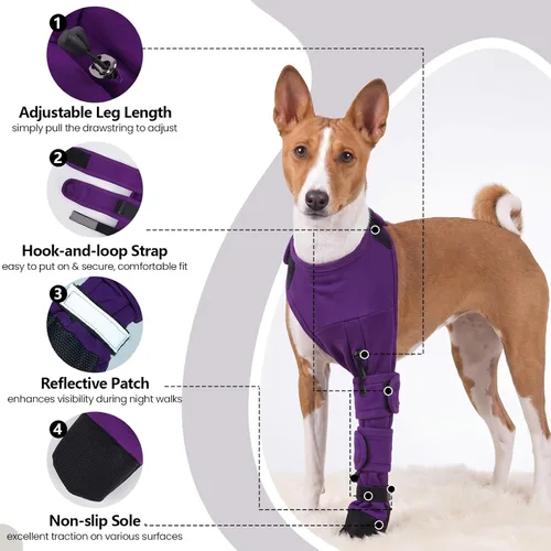 Vista 2 de ROZKITCH Protector de heridas de patas de perro, protectores de patas de Púrpura