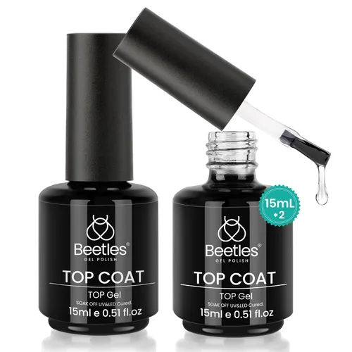 Vista 23 de Beetles Gel Polish Capa superior de gel que no se limpia de larga duración A-transparente-1