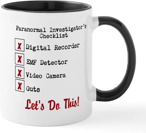 Vista 6 de CafePress Paranormal Investigator's Checklist - Taza de café de cerámica de 11 oz (11.0 fl oz)