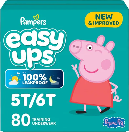 Vista 20 de Easy Ups - Pantalones de entrenamiento para niñas y niños, talla 4 (2T3T), 25 unidades, ropa interior absorbente de Peppa Pig, hasta un 100% a