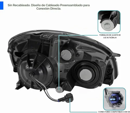 Vista 5 de SPEC-D TUNING Faros delanteros transparentes negros Jdm con reflector ámbar