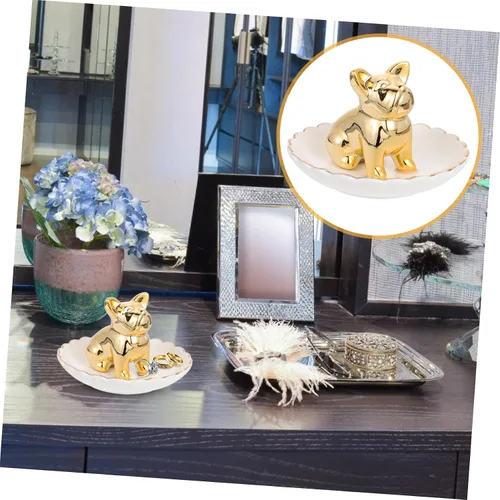 Vista 7 de NOLITOY 1pc Animal Jewelry Tray Trinket Tray Stand Bandejas Decorativas Ceramic Jewelry Plate Animal Ring Holder Ceramic Serving Tray Decor Tray