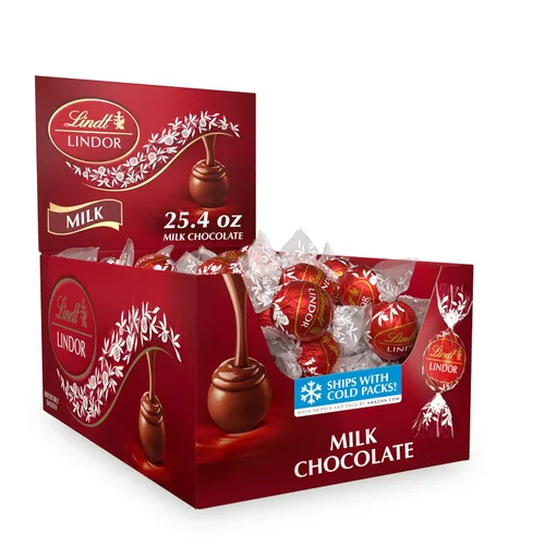 Vista 12 de Lindt LINDOR Caja de Regalo Tradiciones de Trufas de Chocolate con Leche, Caramelo de Chocolate con Leche con Centro de Trufa Suave y Derretido, 6.8