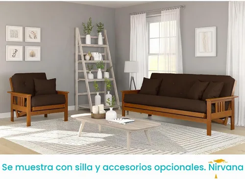 Vista 4 de Stanford juego de futón - Talla Full o Queen, colchón de 8 pulgadas, Madera Noble
