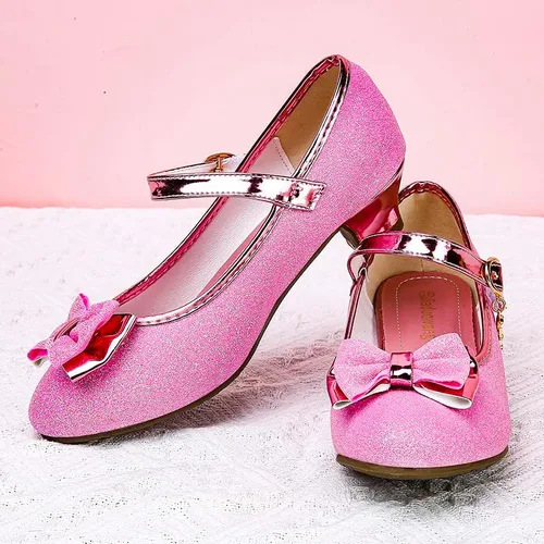 Vista 5 de Zapatos de ballet Mary Jane para niñas, zapatos de princesa de tacón bajo