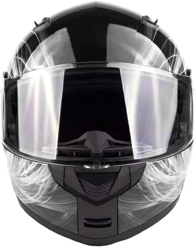 Vista 2 de Casco de motocicleta modular para adultos DOT con anteojos de sol retráctiles de cara completa abatibles Typhoon TH158
