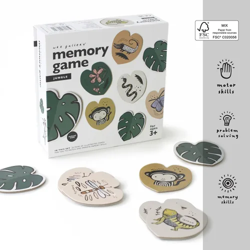 Vista 4 de Wee Gallery Juego de memoria, animales de la selva y naturaleza, juguete Montessori y juegos cerebrales para niños, actividad educativa para niños