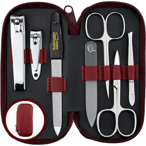 Vista 9 de marQus Juegos de manicura para mujeres y hombres de Solingen Alemania con lima de uñas de vidrio - Kit de aseo de calidad incl. cortaúñas y lima